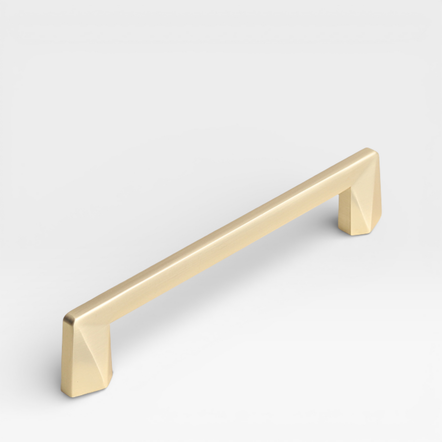 Brushed Brass Luna 128mm cabinet handle by Plook Design - curved kitchen hardware