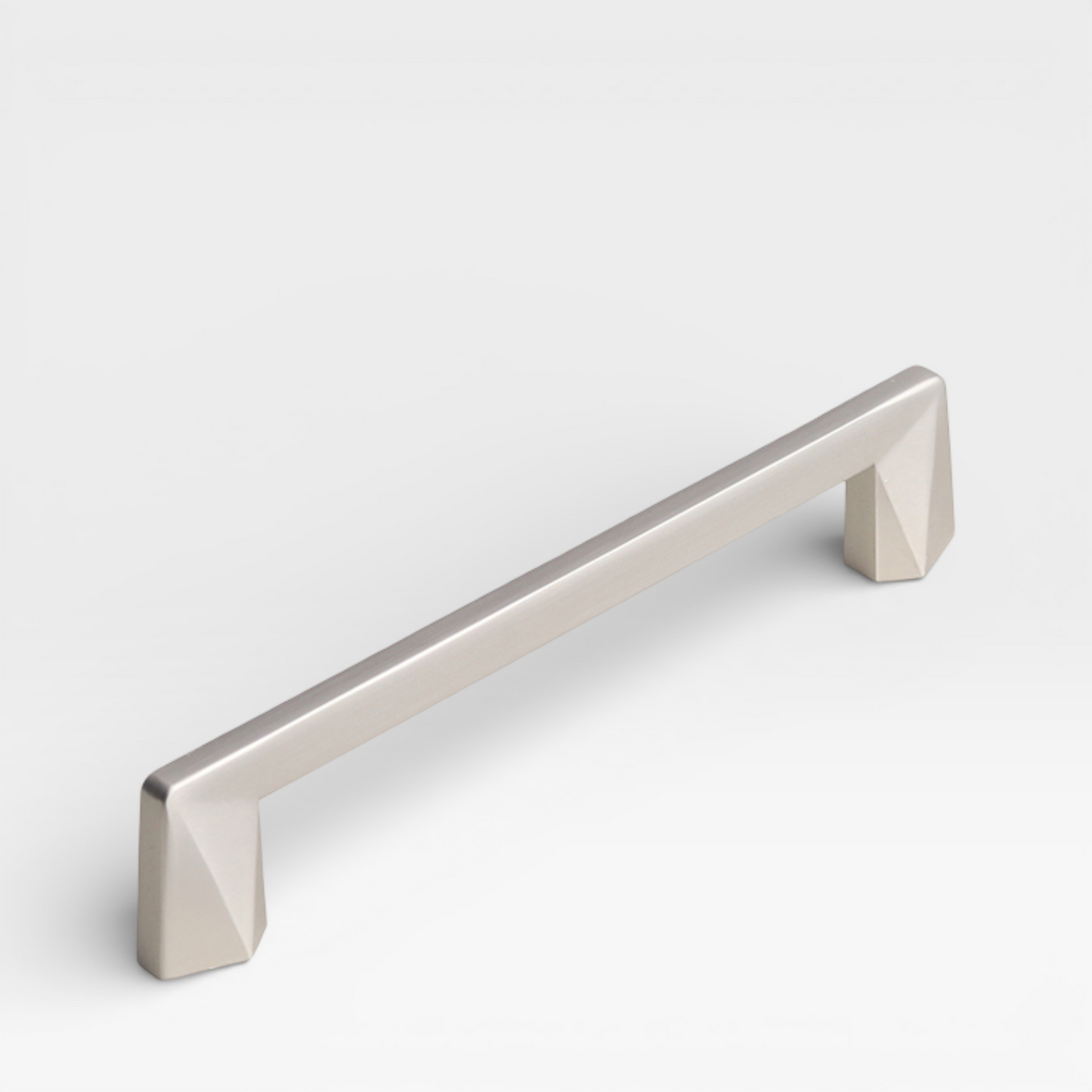 Brushed Nickel Luna 128mm cabinet handle by Plook Design - curved kitchen hardware