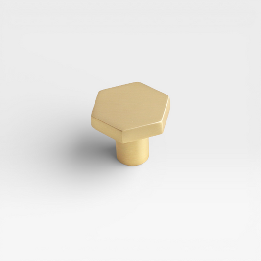 Brushed Brass Jolla 30mm knob by Plook Design - rounded drawer and cabinet knob