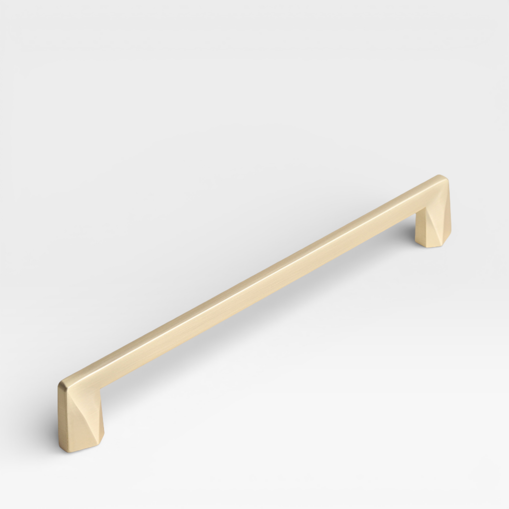 Brushed Brass Luna 192mm cabinet handle by Plook Design - curved kitchen hardware