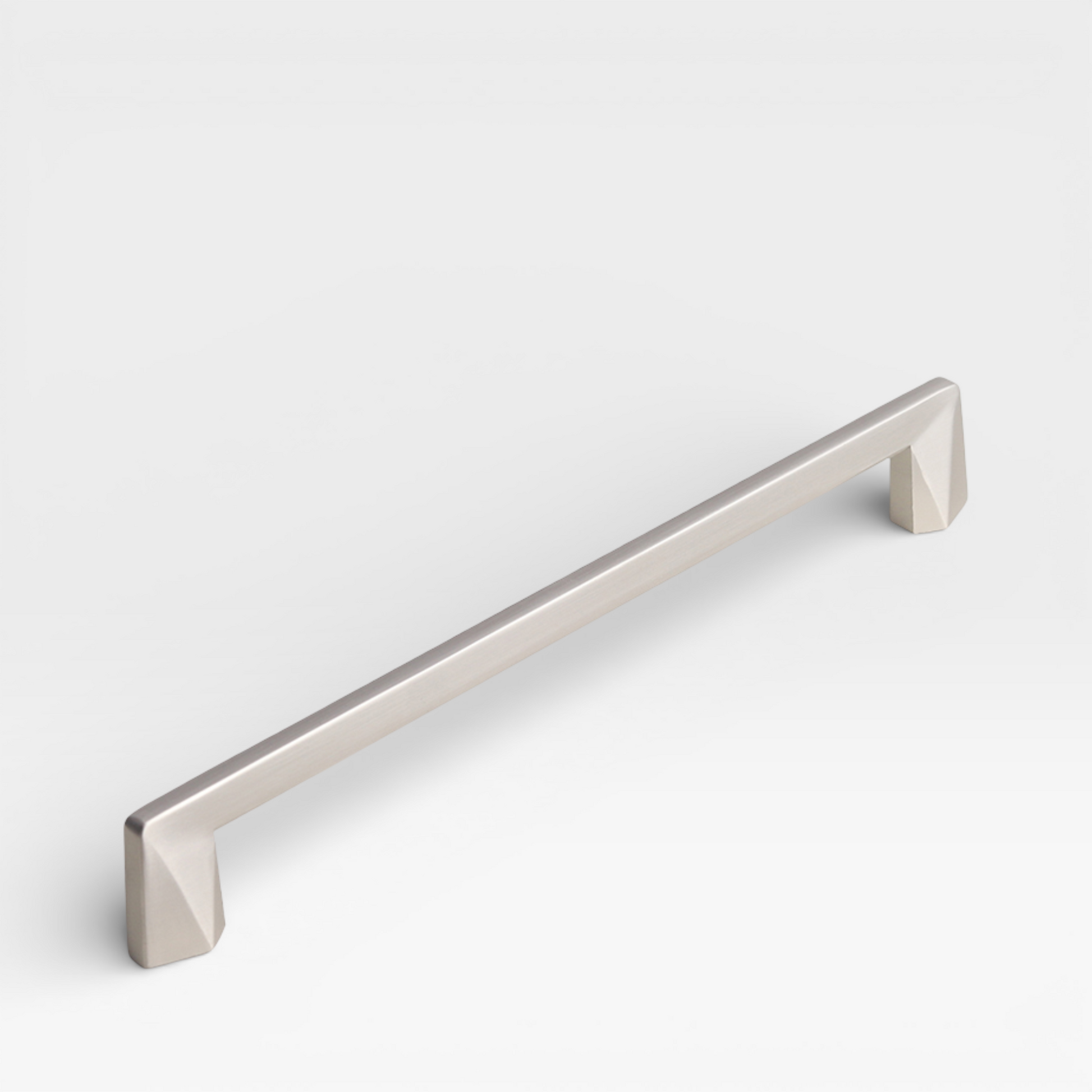 Brushed Nickel Luna 192mm cabinet handle by Plook Design - curved kitchen hardware