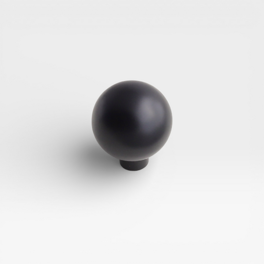 Matte Black Orbit 25mm knob by Plook Design - minimal drawer and cabinet knob