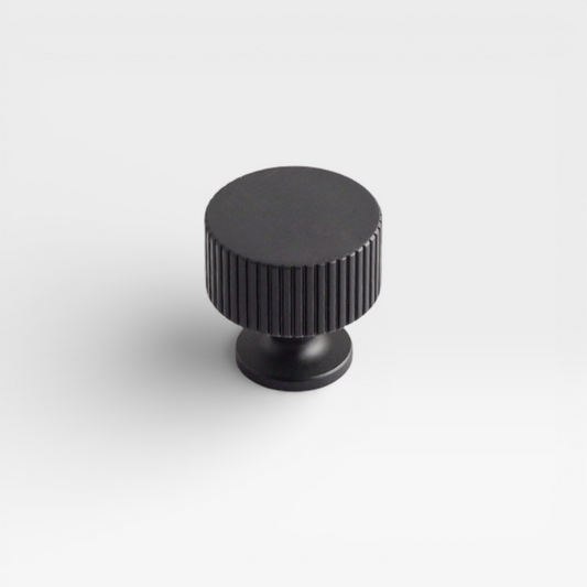 Matte Black Alfie 26mm knob by Plook Design - minimal drawer and cabinet knob