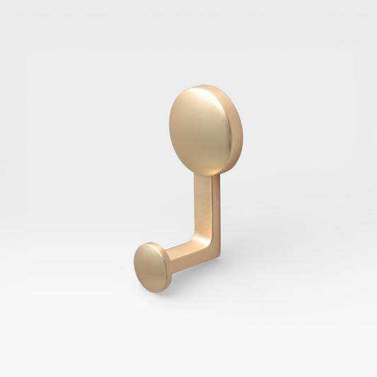 Brushed Brass Olo wall hook by Plook Design - statement hook for hallways