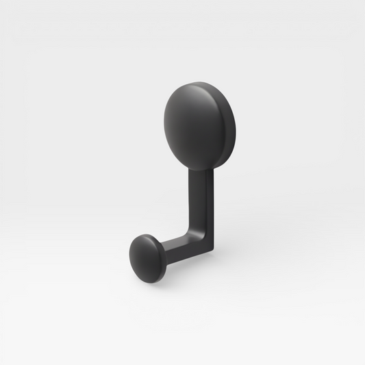 Matte Black Olo wall hook by Plook Design - statement hook for hallways