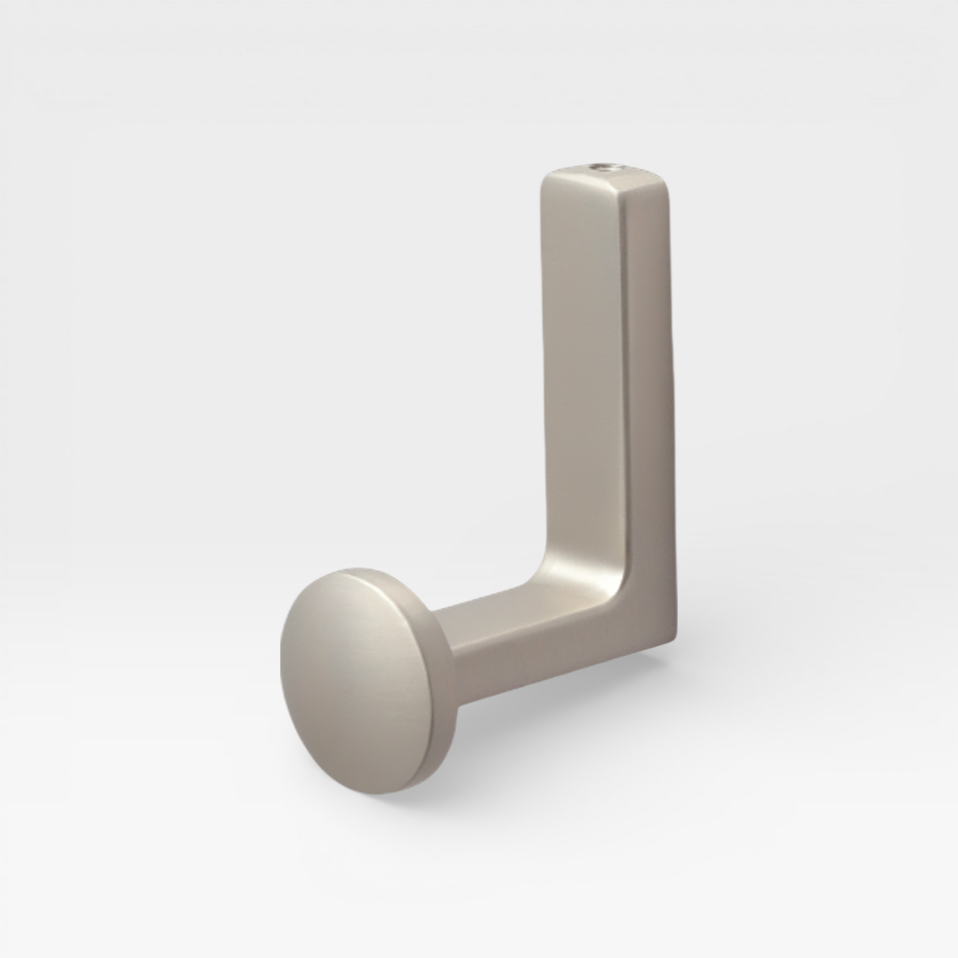 Brushed Nickel Hop wall hook by Plook Design - compact hook for bathrooms