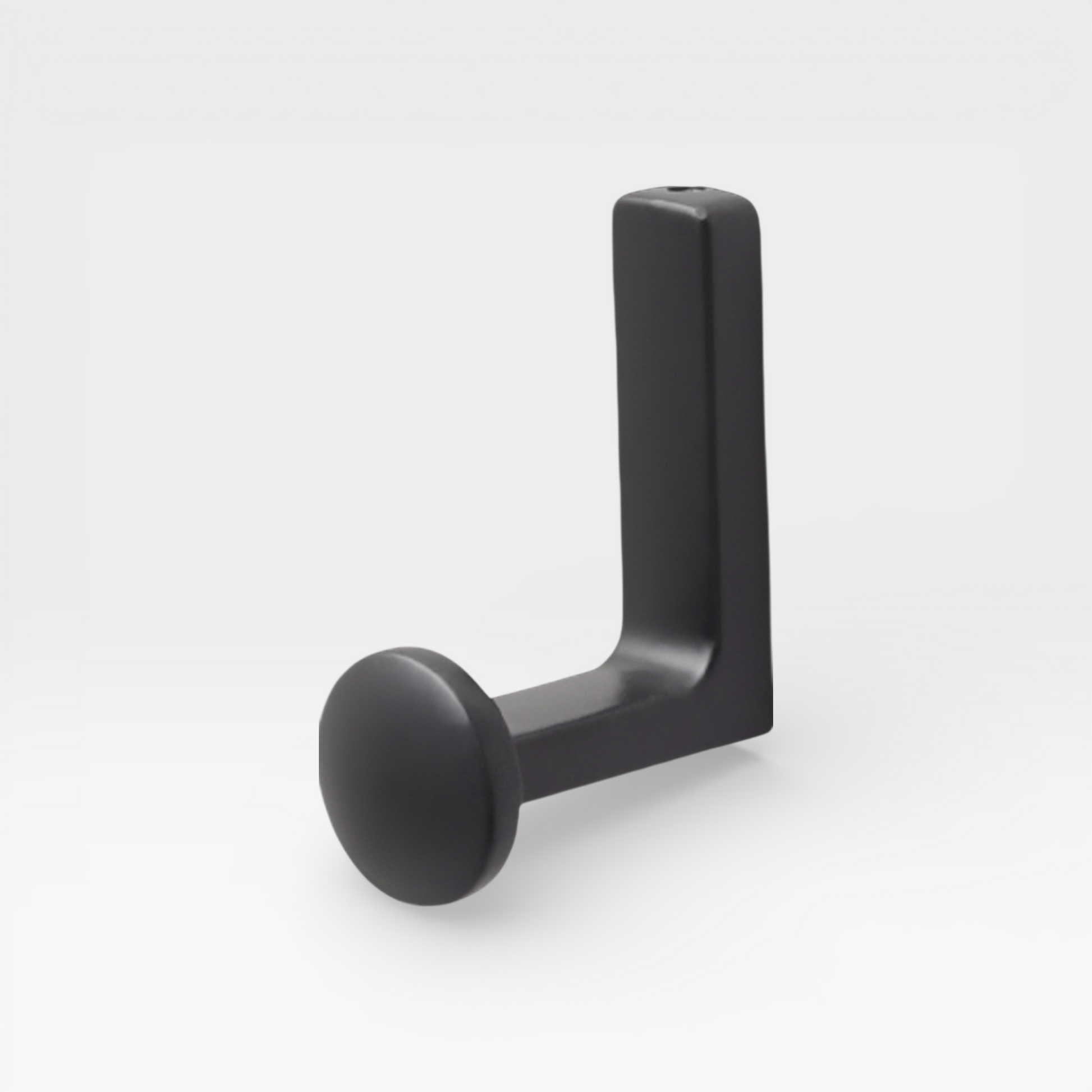 Matte Black Hop wall hook by Plook Design - compact hook for bathrooms