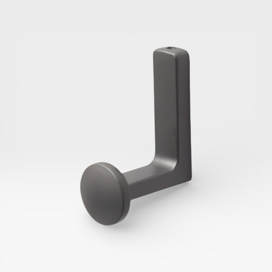 Grey Hop wall hook by Plook Design - compact hook for bathrooms